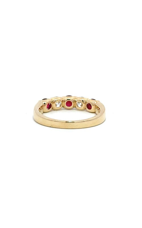 14K YELLOW GOLD RUBY AND DIAMONDS BAND  G16148