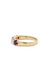 14K YELLOW GOLD RUBY AND DIAMONDS BAND  G16148