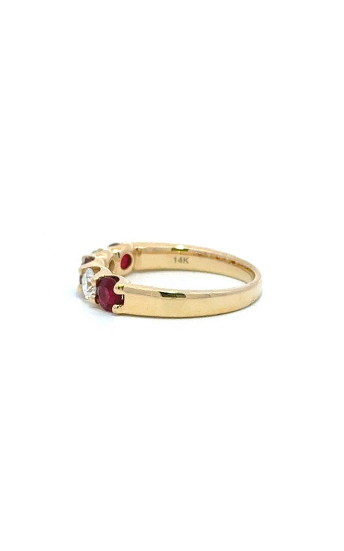 14K YELLOW GOLD RUBY AND DIAMONDS BAND  G16148