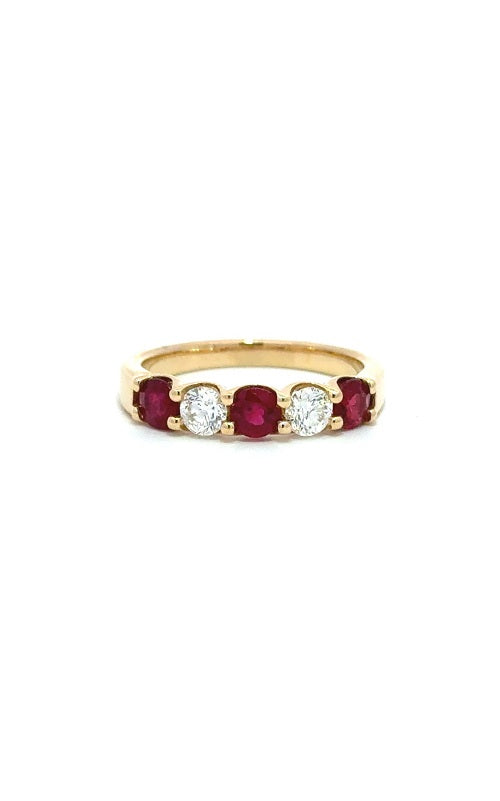 14K YELLOW GOLD RUBY AND DIAMONDS BAND  G16148