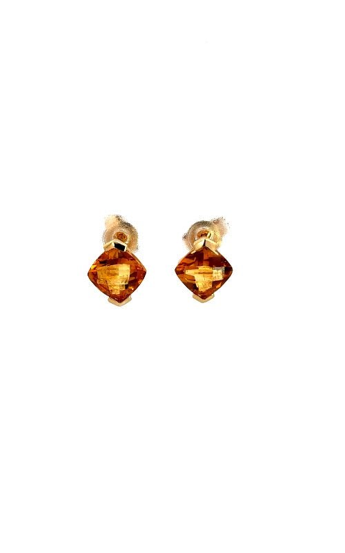 14K WHITE GOLD CITRINE STUD EARRINGS  G16010