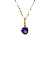 14K YELLOW GOLD AMETHYST PENDANT  G16009
