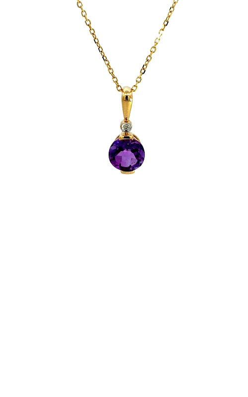 14K YELLOW GOLD AMETHYST PENDANT  G16009