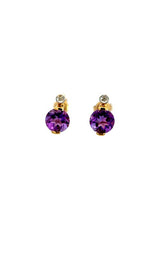 14K YELLOW GOLD GARNET EARRINGS G16008