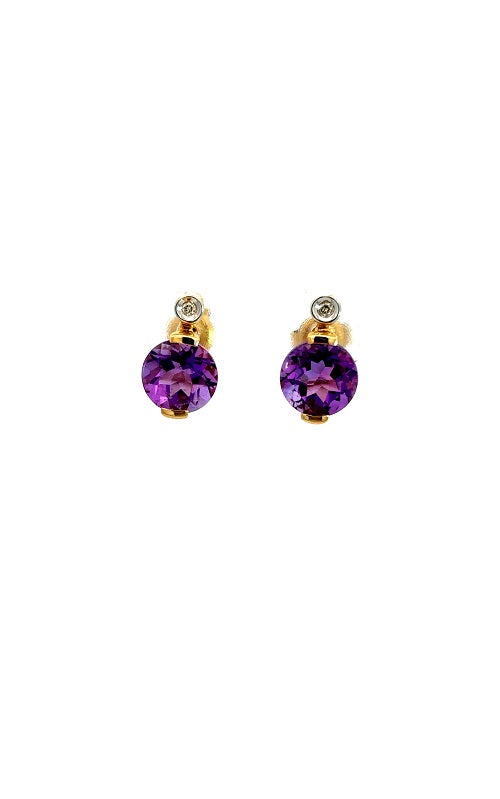 14K YELLOW GOLD GARNET EARRINGS G16008