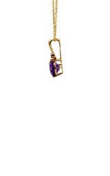 14K YELLOW GOLD AMETHYST PENDANT  G16009