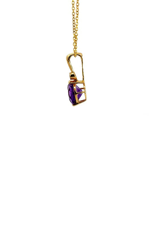 14K YELLOW GOLD AMETHYST PENDANT  G16009