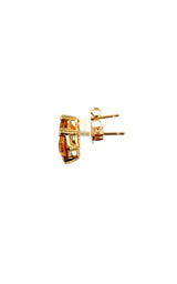 14K WHITE GOLD CITRINE STUD EARRINGS  G16010