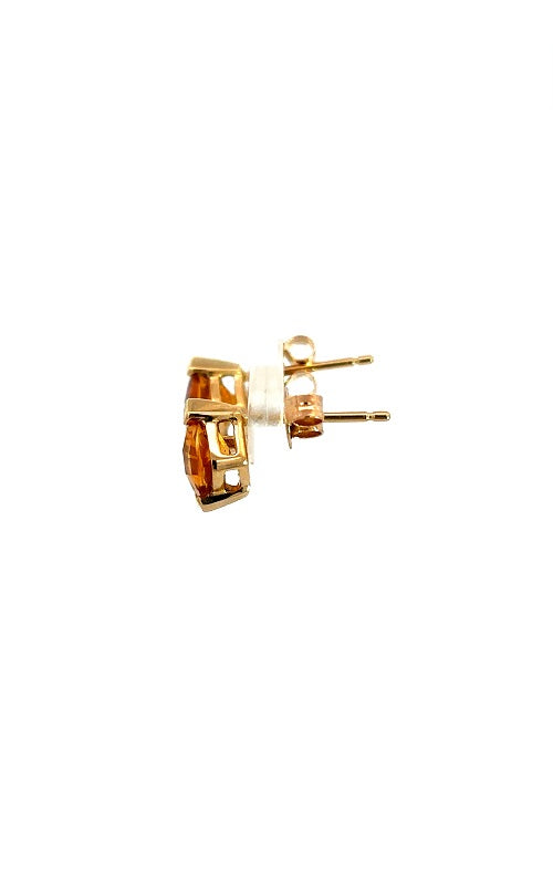 14K WHITE GOLD CITRINE STUD EARRINGS  G16010