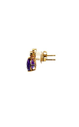 14K YELLOW GOLD GARNET EARRINGS G16008