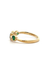 14K YELLOW GOLD EMERALD AND DIAMONDS RING  G15592