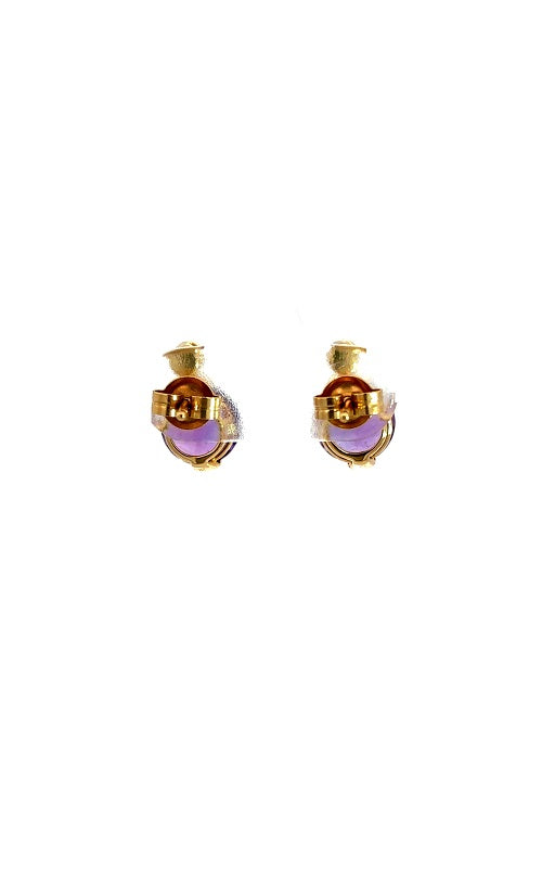 14K YELLOW GOLD GARNET EARRINGS G16008
