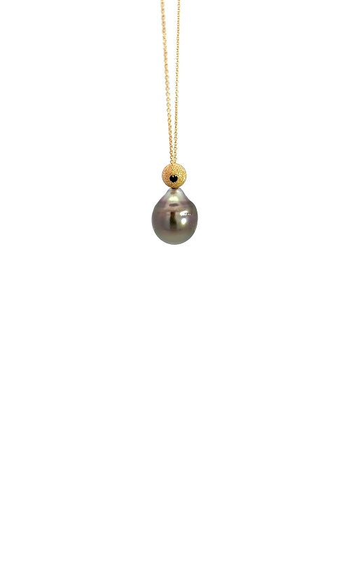 14K YELLOW GOLD TAHITIAN PEARL NECKLACE  G16175