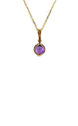 14K YELLOW GOLD AMETHYST PENDANT  G16009