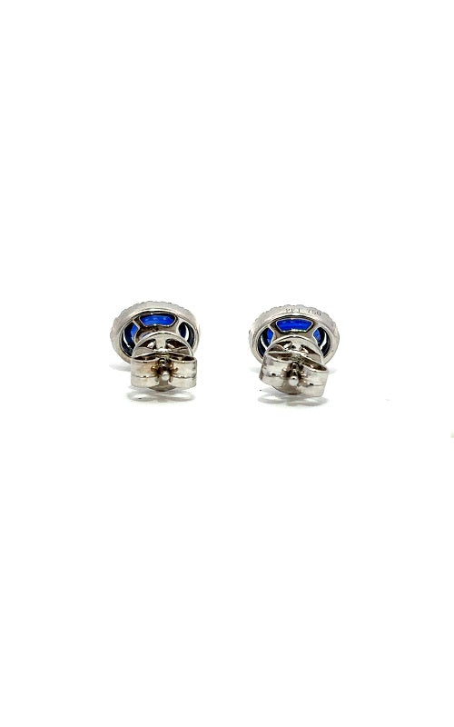 18K WHITE GOLD SAPPHIRE HALO EARRINGS  G16014