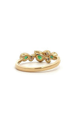 14K YELLOW GOLD EMERALD AND DIAMONDS RING  G15592