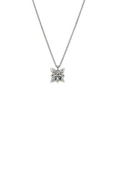 14K WHITE GOLD SAPPHIRE AND DIAMOND NECKLACE  G15593