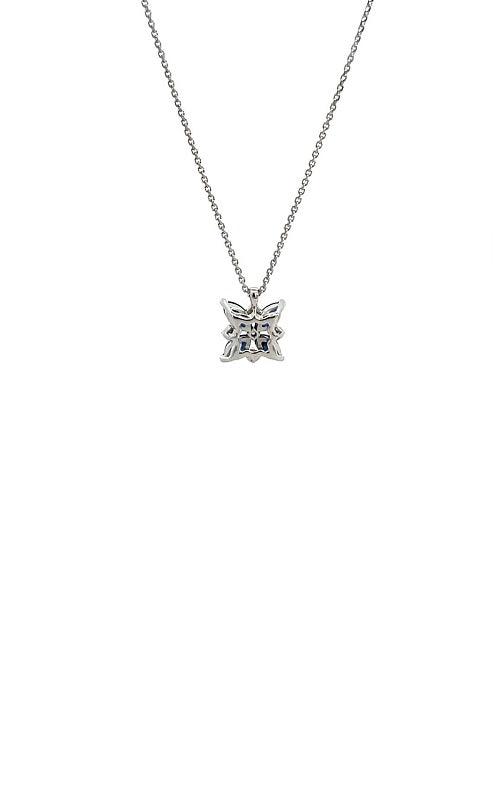 14K WHITE GOLD SAPPHIRE AND DIAMOND NECKLACE  G15593