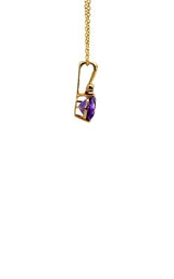 14K YELLOW GOLD AMETHYST PENDANT  G16009
