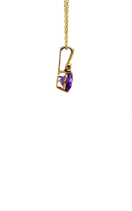 14K YELLOW GOLD AMETHYST PENDANT  G16009