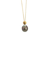 14K YELLOW GOLD TAHITIAN PEARL NECKLACE  G16175