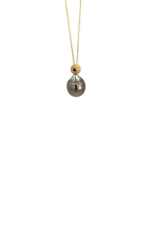 14K YELLOW GOLD TAHITIAN PEARL NECKLACE  G16175