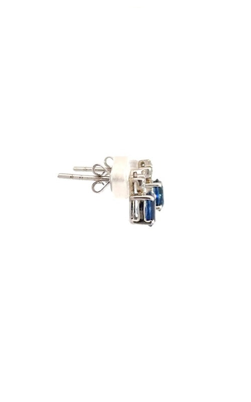 14K WHITE GOLD BLUE SAPPHIRE STUD EARRINGS  G15343