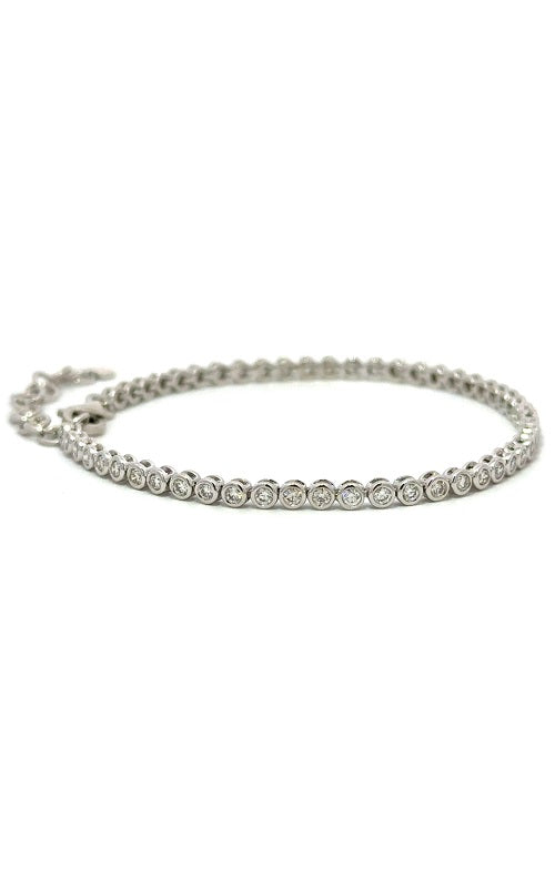 14K WHITE GOLD DIAMONDS TENNIS BRACELET  G16150