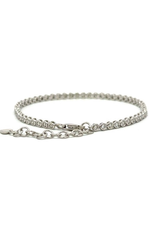 14K WHITE GOLD DIAMONDS TENNIS BRACELET  G16150