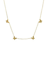 14K YELLOW GOLD BUTTERFLY DIAMONDS NECKLACE   G16151