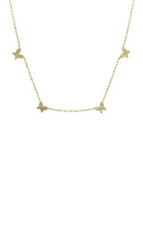 14K YELLOW GOLD BUTTERFLY DIAMONDS NECKLACE   G16151