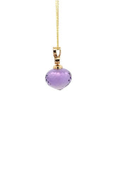 14K YELLOW  GOLD  AMETHYST AND DIAMONDS NECKLACE G15356