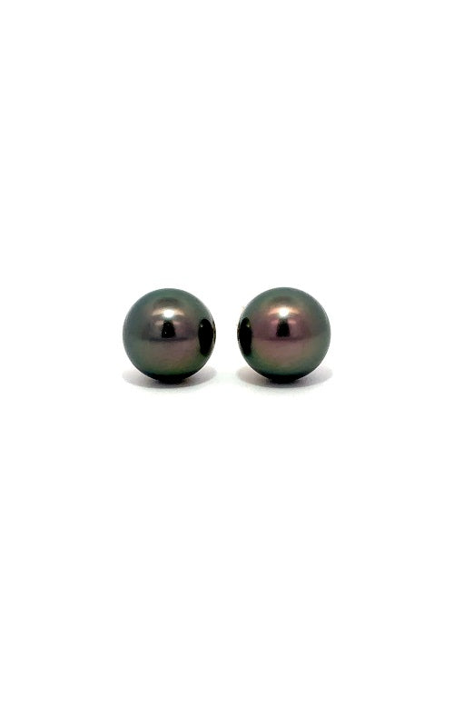 14K YELLOW GOLD TAHITIAN PEARLS STUD EARRINGS - 8-8.5MM  G16174