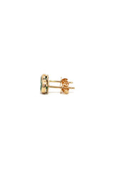 14K YELLOW GOLD BEZEL EMERALD STUD EARRINGS  G17226