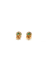 14K YELLOW GOLD BEZEL EMERALD STUD EARRINGS  G17226