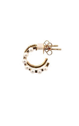 Bassali Pearls and Diamond Hoop Earrings G15251