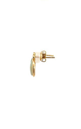 14K YELLOW GOLD OPAL STUD EARRINGS   G15444