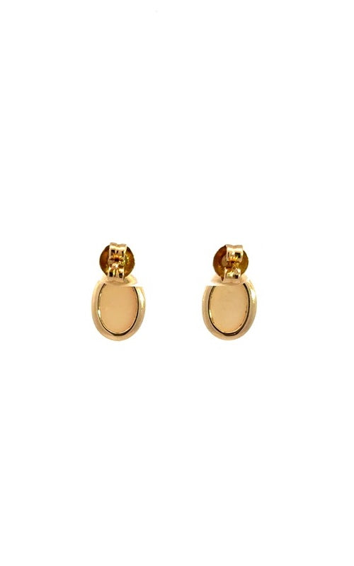 14K YELLOW GOLD OPAL STUD EARRINGS   G15444