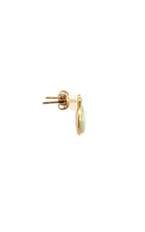 14K YELLOW GOLD OPAL STUD EARRINGS   G15444