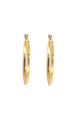 14K YELLOW GOLD 34MM HOOP EARRINGS  G15366