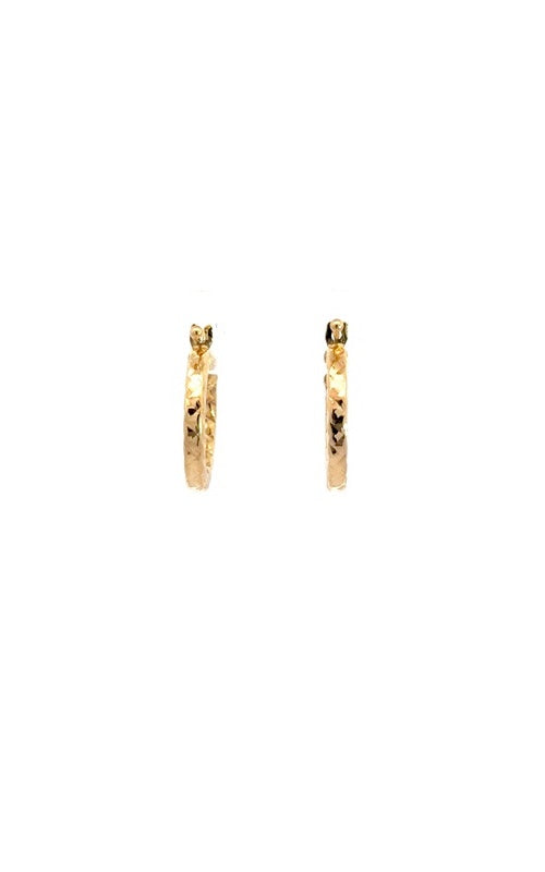 14K YELLOW GOLD 15MM DIAMOND CUT HOOP EARRINGS  G15367