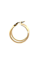 14K YELLOW GOLD 15MM THICK HOOP EARRINGS G15370