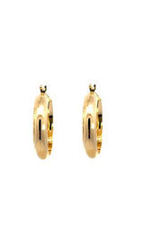 14K YELLOW GOLD 15MM THICK HOOP EARRINGS G15370