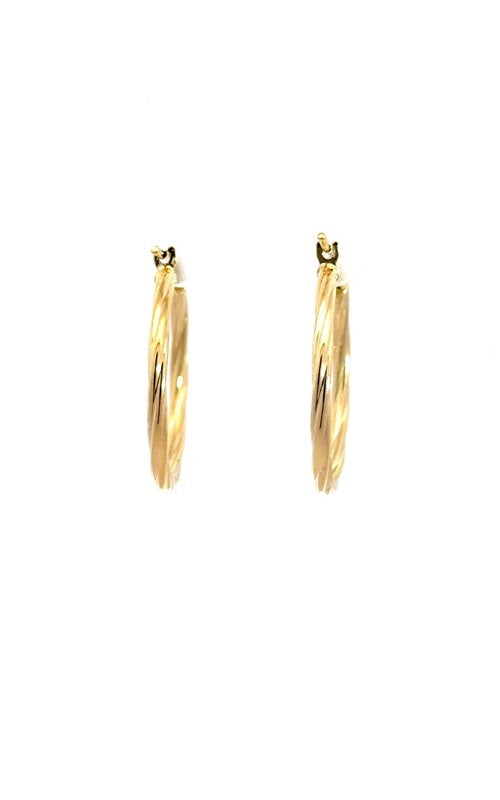 14K YELLOW GOLD 30MM TWIST HOOP EARRINGS  G16121