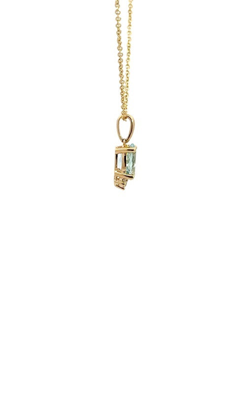 14K YELLOW GOLD AQUAMARINE PENDANT  G15339