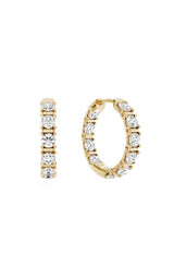 10K YELLOW GOLD LAB GROWN DIAMOND HOOPS EARRINGS G16835