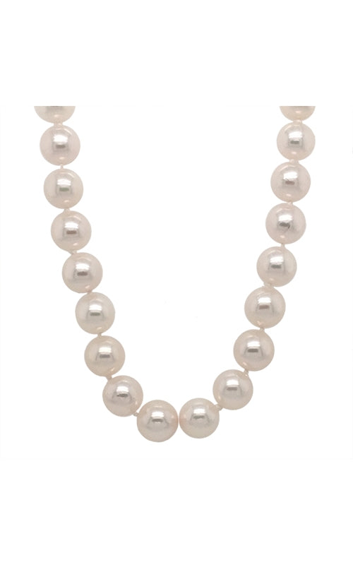 14K WHITE GOLD AKOYA PEARLS NECKLACE - 18 INCHES  G12367