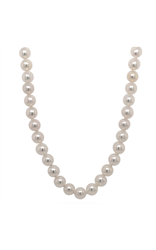 14K WHITE GOLD AKOYA PEARLS NECKLACE - 18 INCHES   G12604