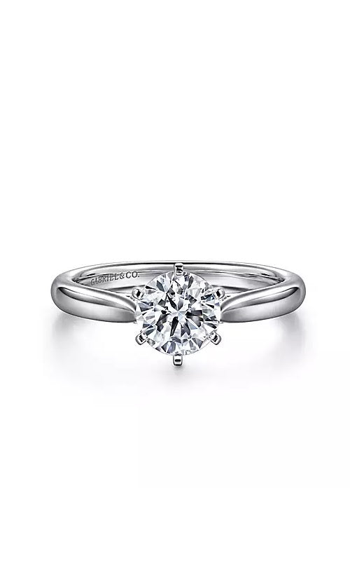 14K White Gold Round Diamond Engagement Ring  G13241