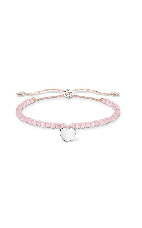 BRACELET PINK PEARLS HEART SILVER by Thomas Sabo